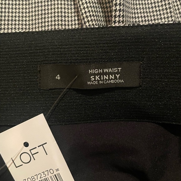 LOFT Gray Houndstooth Skinny Tailored High Waisted Fitted Leg - Picture 13 of 15